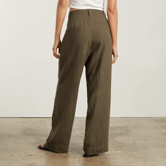 NWT Everlane Linen Way-High Drape Pant in Beech Size 6 Beech - Picture 6 of 9